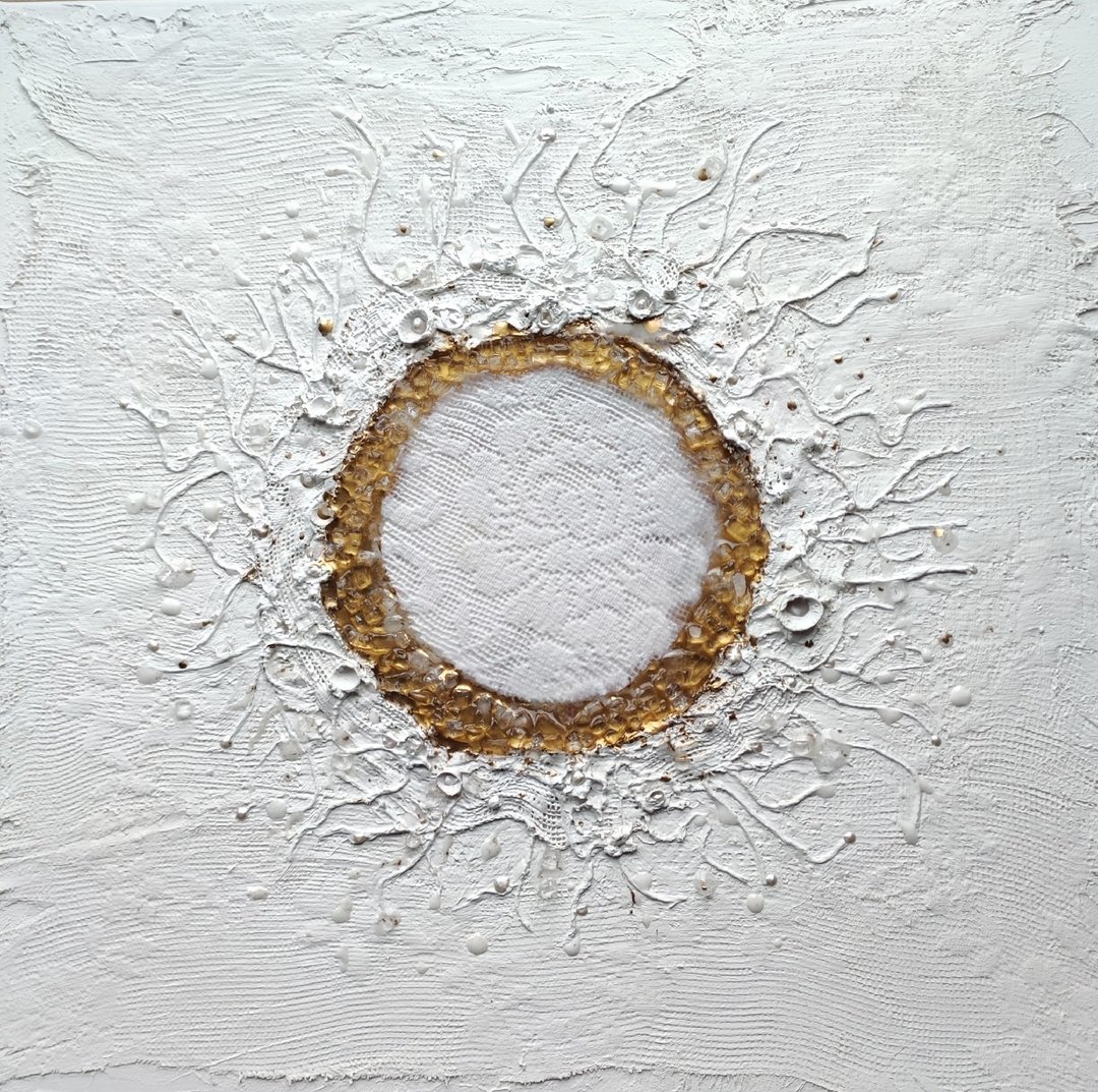 原创绘画。手工艺术品。Abstrackt 象征主义 艺术品 室内装饰 壁 - 海报/装饰画/版画 - 其他金属 白色