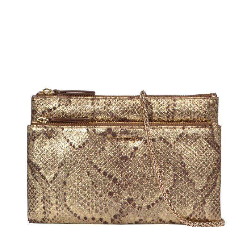 时尚简约-牛猄皮烫蛇纹女包/斜挎包/侧背包/百搭/单肩斜挎/真皮 - 手拿包 - 真皮 