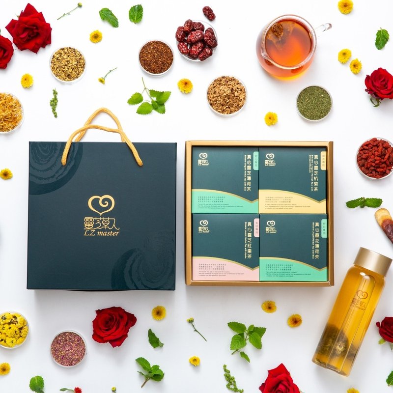 真心灵芝茶礼盒 - 茶 - 纸 绿色