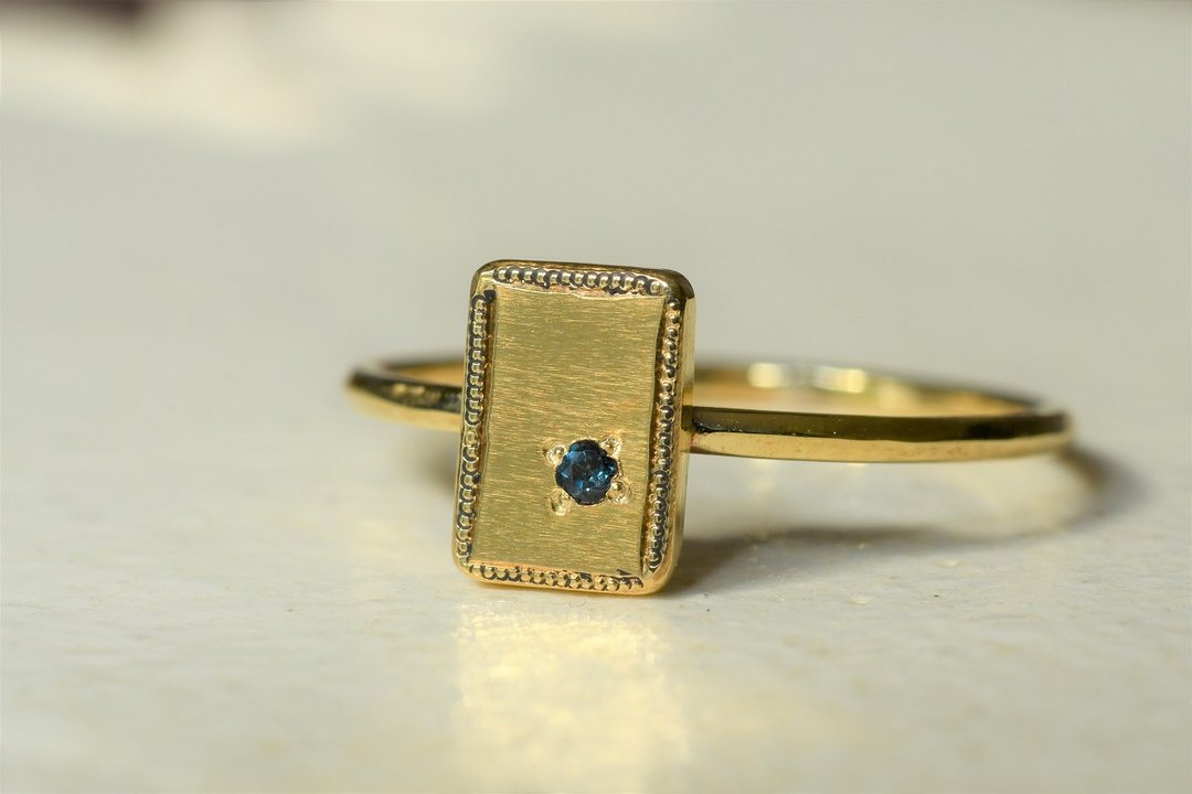 Story of the Old Mirror ~London Blue Topaz~ - 戒指 - 其他金属 蓝色