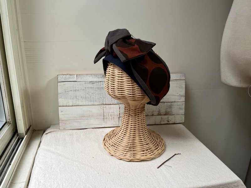 红豆面包包-日式绑带发带ヘアバンド - 发带/发箍 - 棉．麻 