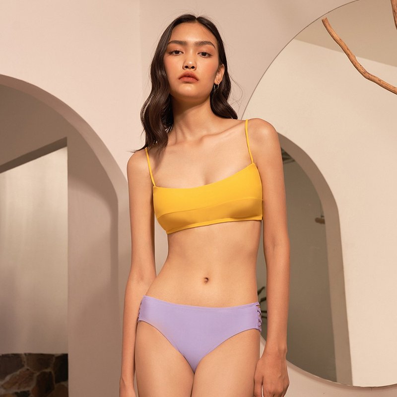 Quin - 光谱黄色意大利面短上衣 (CREX281) - 女装泳衣/比基尼 - 瓷 黄色