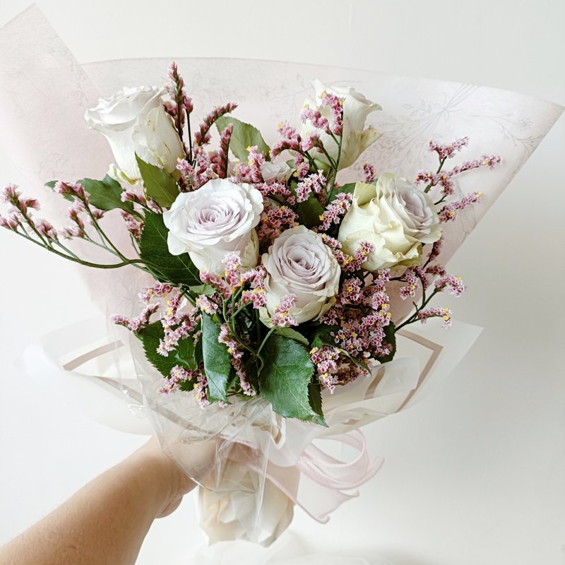 玫瑰康乃馨鲜花花束礼物 永生干燥花工商企业赠品七夕情人节花束 - 干燥花/捧花 - 植物．花 粉红色