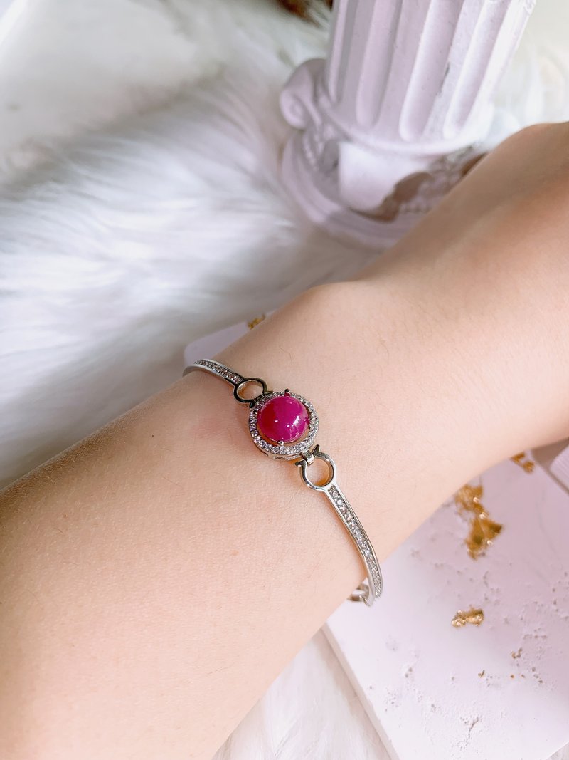 天然红宝石 粉红红宝石 蛋面款 3克拉【24 小时快速出货】 - 手链/手环 - 宝石 粉红色