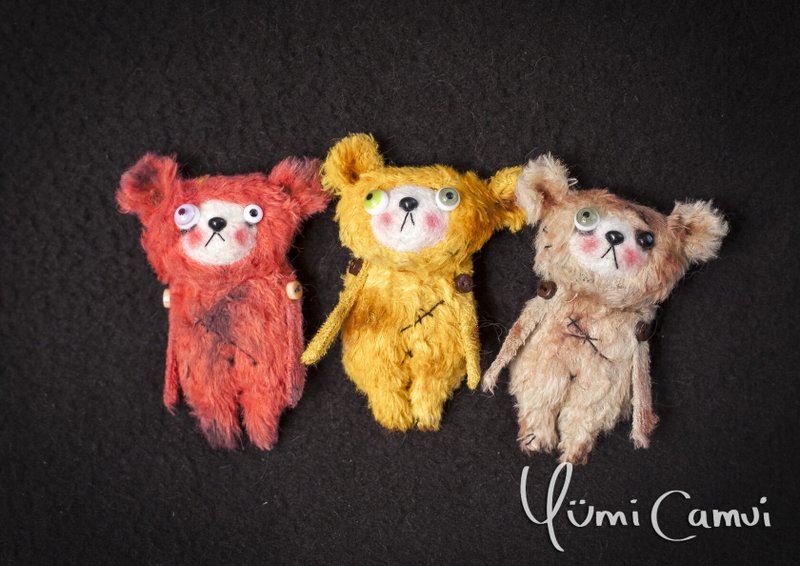 Cute mini Teddy Bear/Bunny Blythe friends by Yumi Camui - 玩偶/公仔 - 其他材质 白色