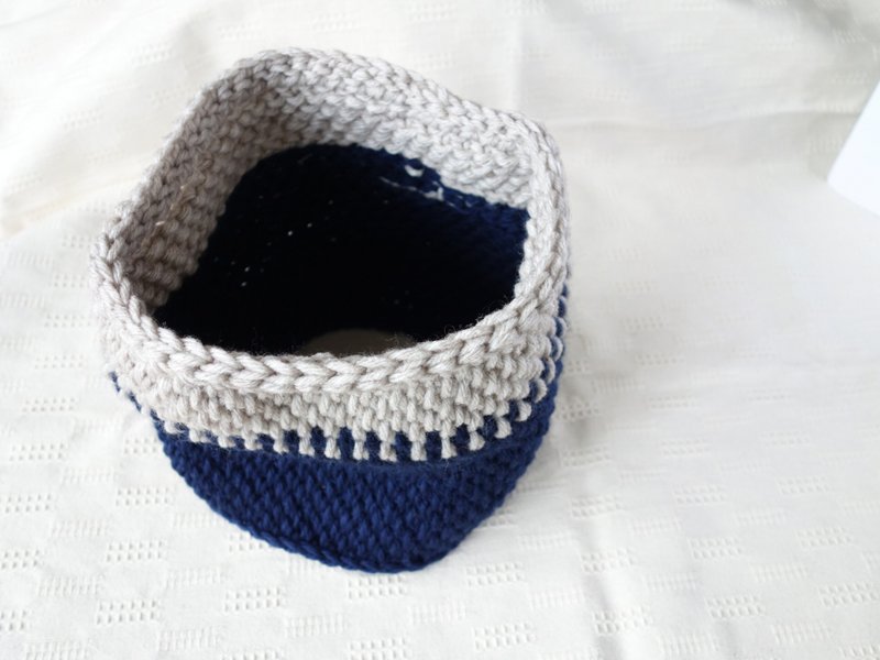 yuoworks / deep blue snood / hand-knitted by tunisian crochet - 男装针织衫/毛衣 - 其他材质 蓝色
