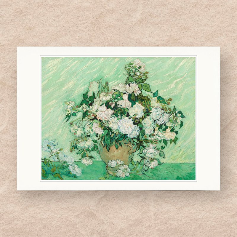 【 艺术画卡 】梵谷・玫瑰 | B4画卡 - 海报/装饰画/版画 - 纸 绿色