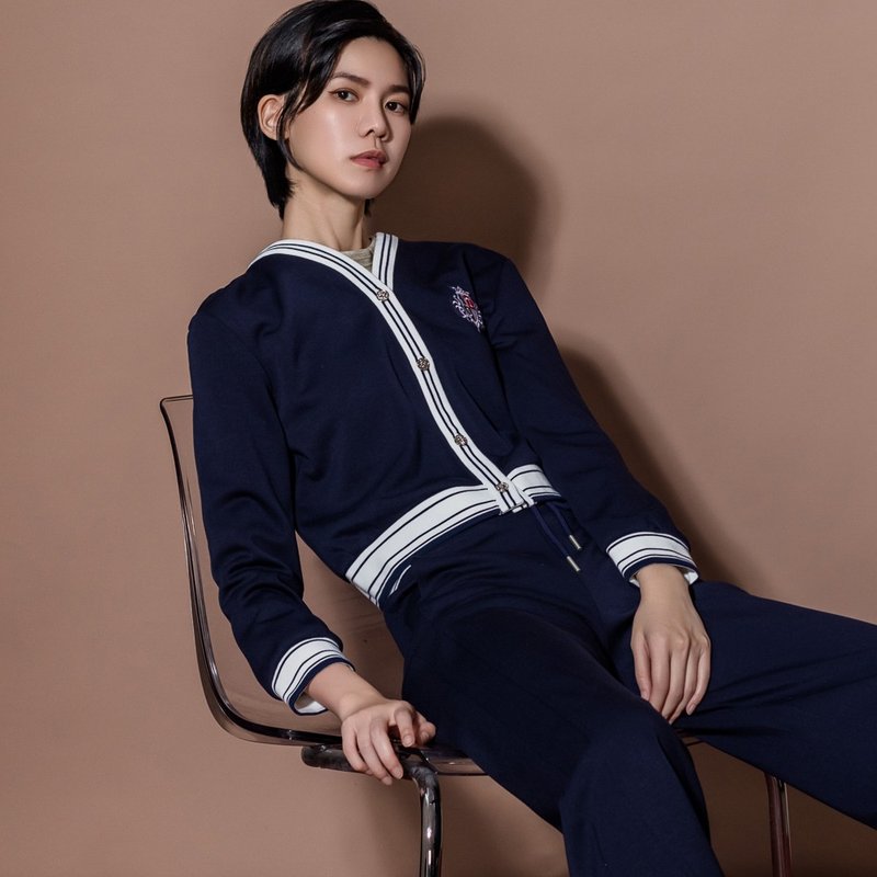 【MEDUSA】英伦学院风开襟外套(M-XL) | 女外套 女罩衫 小外套 - 女装休闲/机能外套 - 其他人造纤维 蓝色