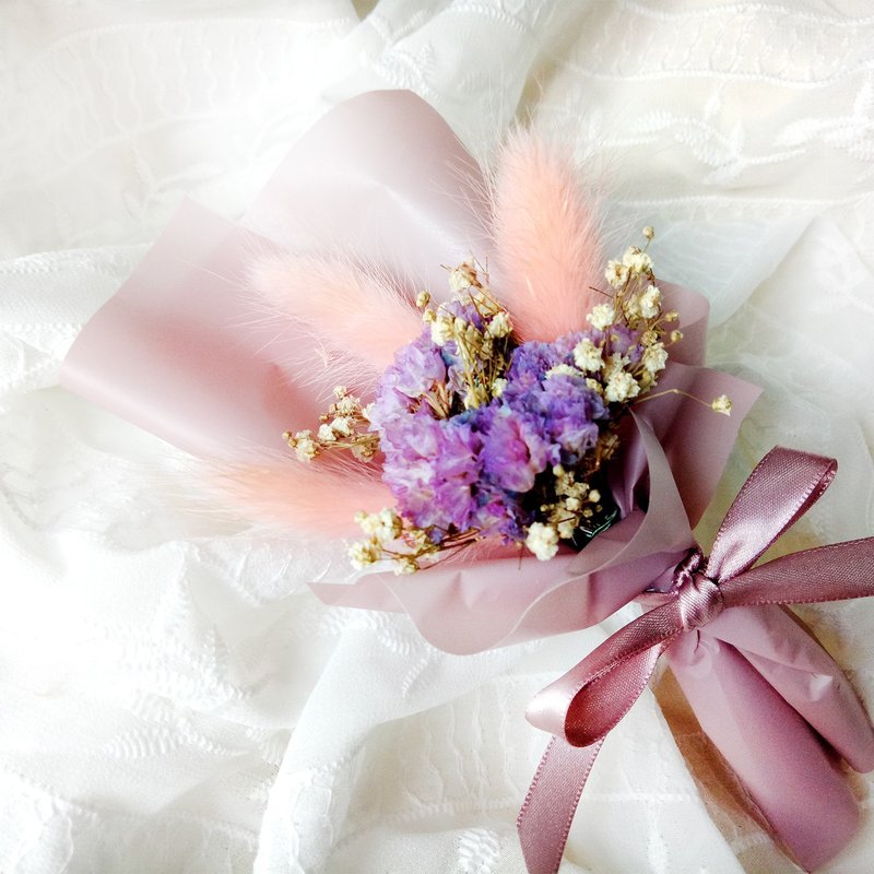 干燥花束 兔尾草 星辰花 满天星 迷你花束 情人节/教师节/生日庆生/母亲节/毕业礼物 - 植栽/盆栽 - 植物．花 粉红色