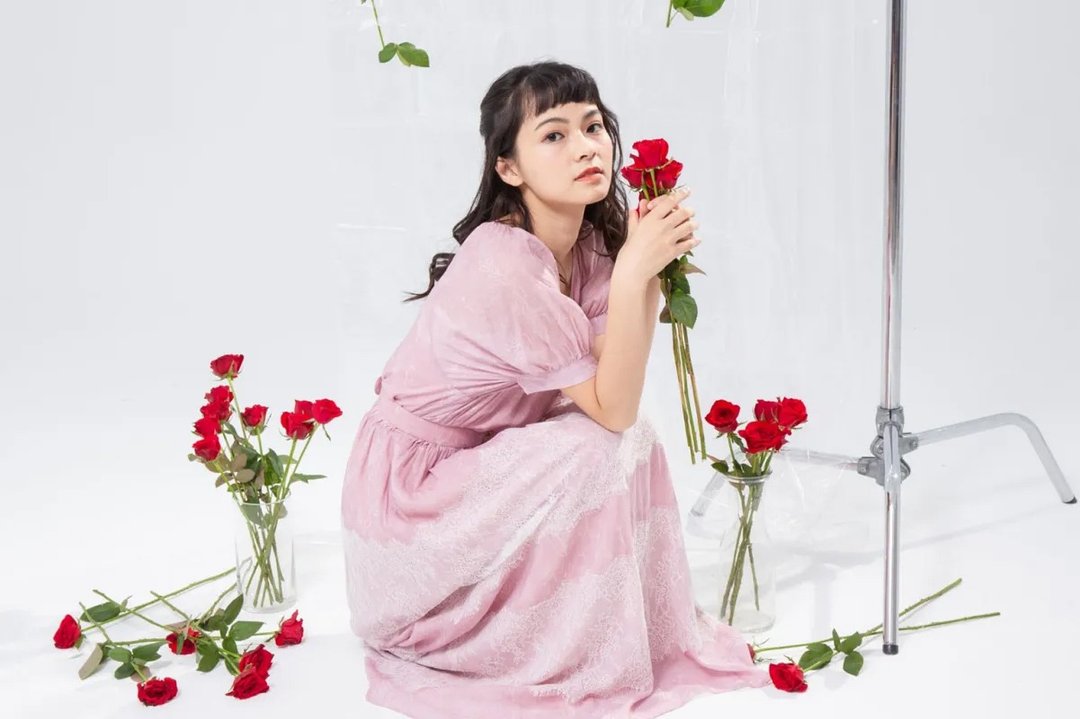 【波丽印花】森林女孩拉克兰袖蕾丝长连衣裙 复古抚子色 - 洋装/连衣裙 - 棉 粉红色