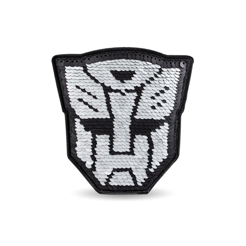 替换式魔鬼毡特大翻转亮片徽章-博派狂派 变形金刚联名 变脸设计 - 徽章/别针 - 其他材质 银色