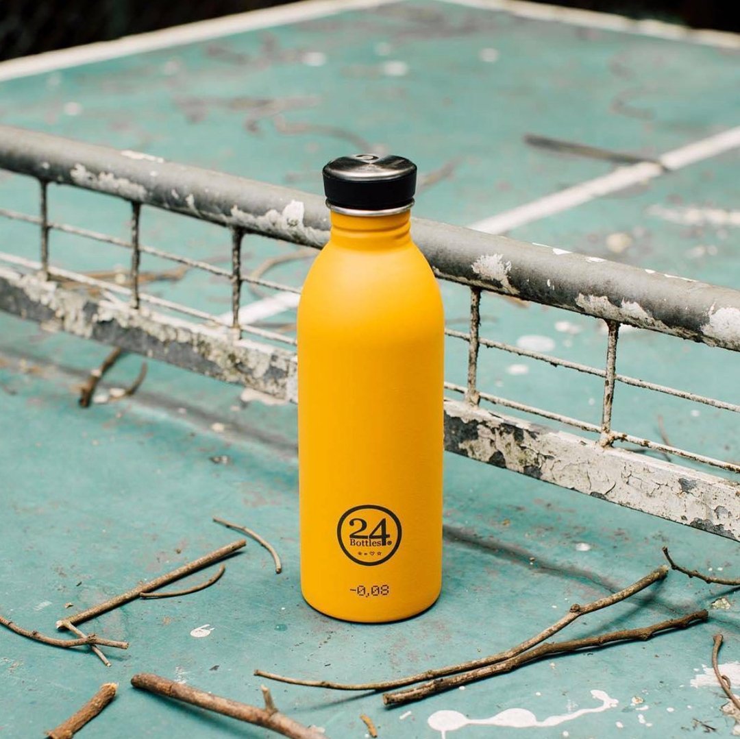 24Bottles - Urban Bottle Safari Khaki (Stone 磨砂) - 重量只有100g的不锈钢水瓶 - 水瓶/水壶 - 其他金属 黄色