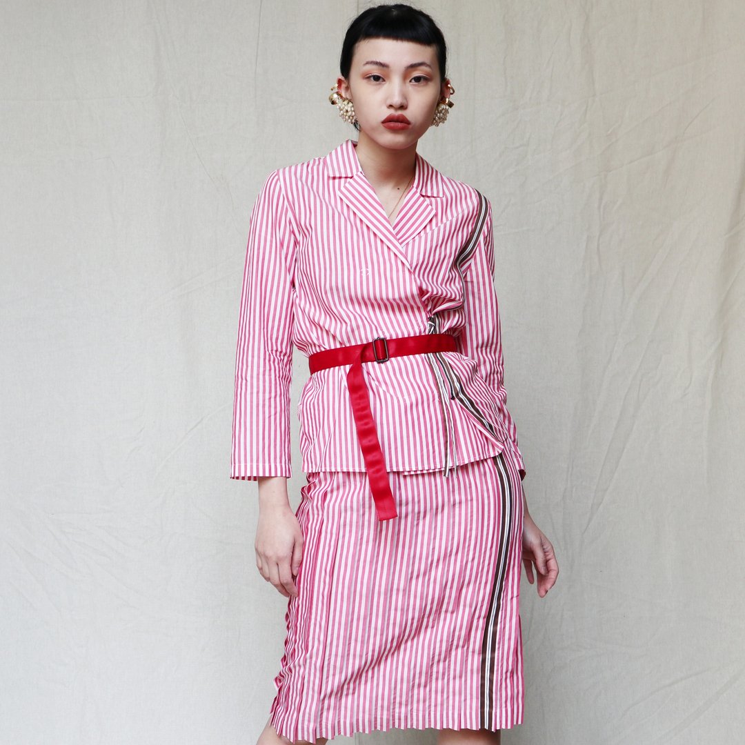 南瓜Vintage。古着 意大利制 Bottega Veneta 高级 条纹 外套 - 女装休闲/机能外套 - 棉 