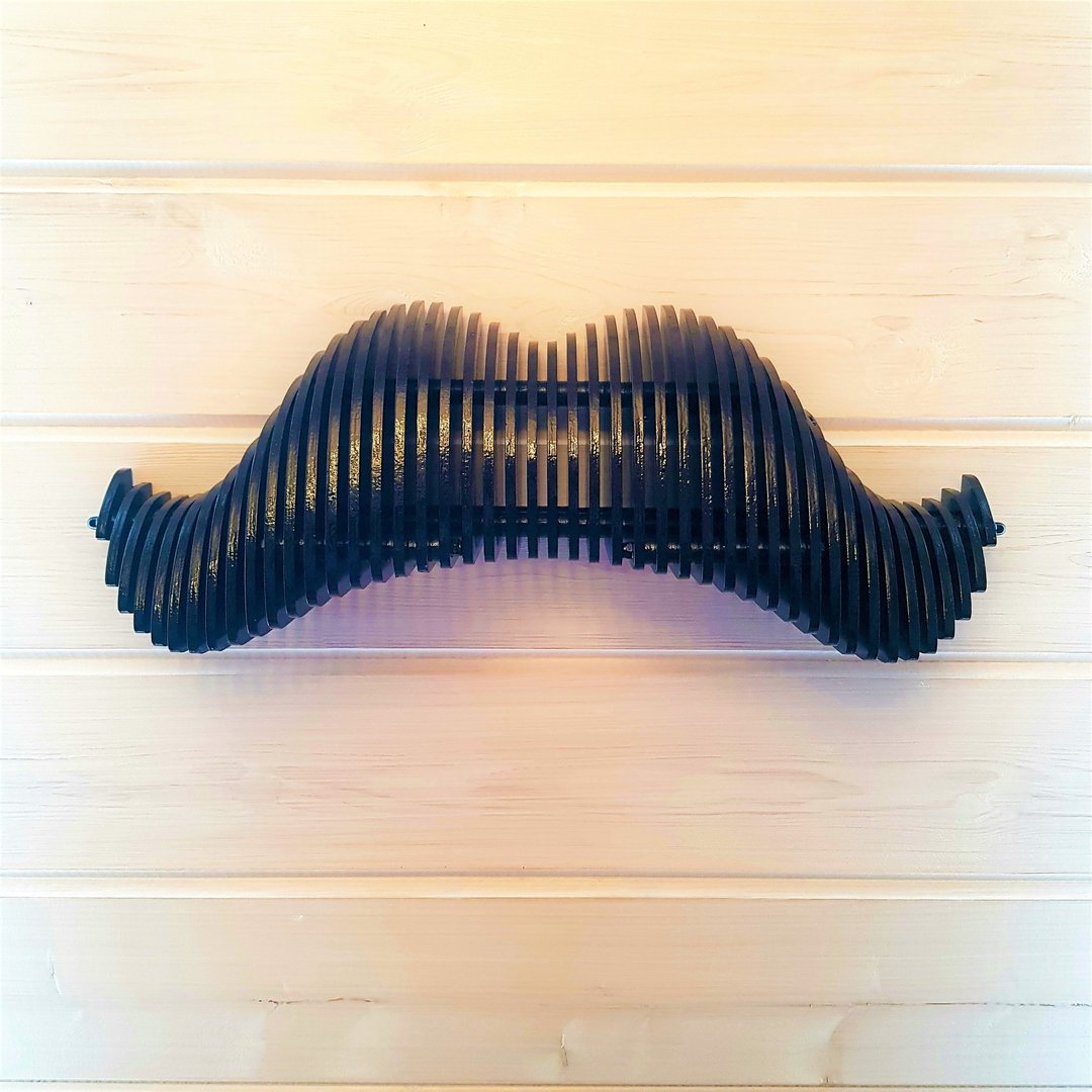 Wood Wall Art Decor Parametric Panel Mustache 3D Modern Wall Art 4 mm - 15 mm - 墙贴/壁贴 - 木头 黑色