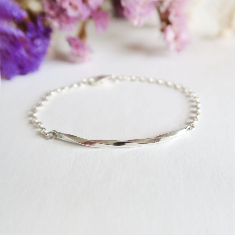 925纯银 旋转纹-微笑 手链 免费送礼包装 - 手链/手环 - 纯银 白色