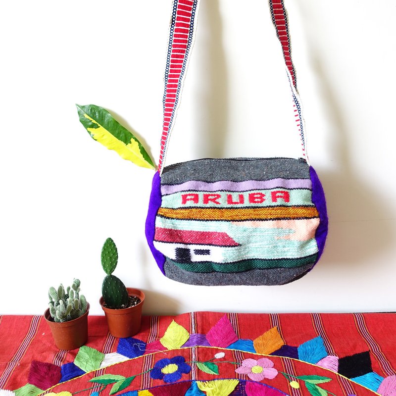 BajuTua /老物/ 阿鲁巴加勒比风情 圆筒编织包 - 侧背包/斜挎包 - 聚酯纤维 多色