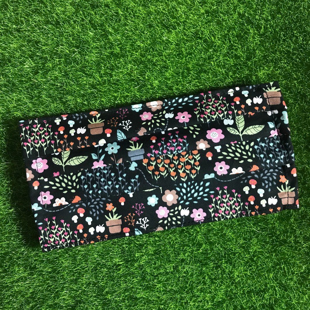 RABBIT LULU  夜晚的花园 薄棉布 口罩套 - 口罩 - 棉 黑色