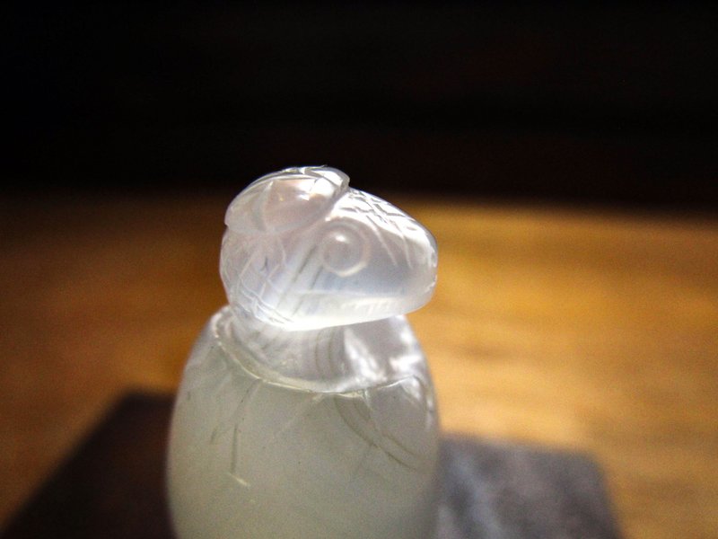 小雕件 小品生肖-蛇 白玉髓 - 摆饰 - 玉石 透明