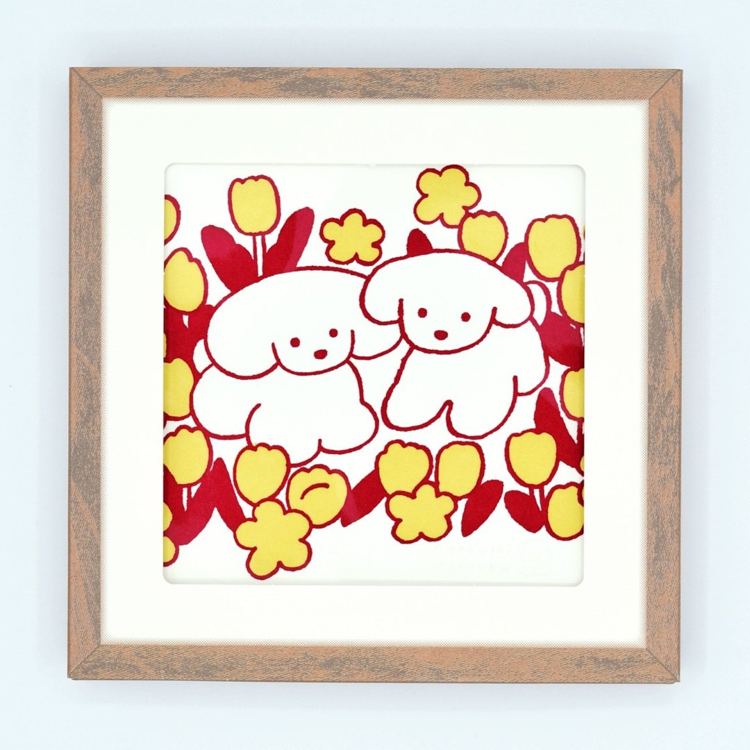 てらおかなつみ 活版印刷艺术作品 (花卉 红色) - 海报/装饰画/版画 - 纸 红色