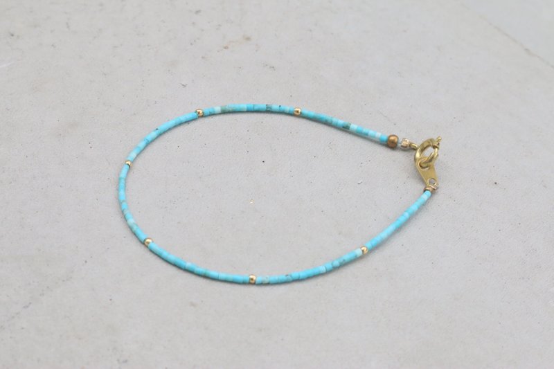 土耳其石 黄铜 手链 再成长 - 手链/手环 - 宝石 绿色