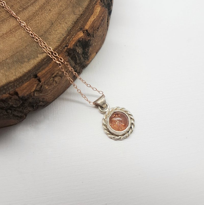 时晴金工  | 太阳的环蚀 - 太阳石银坠 | - 项链 - 纯银 银色