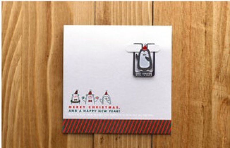 舞动企鹅 圣诞帽款 卡片书签 - 卡片/明信片 - 银 