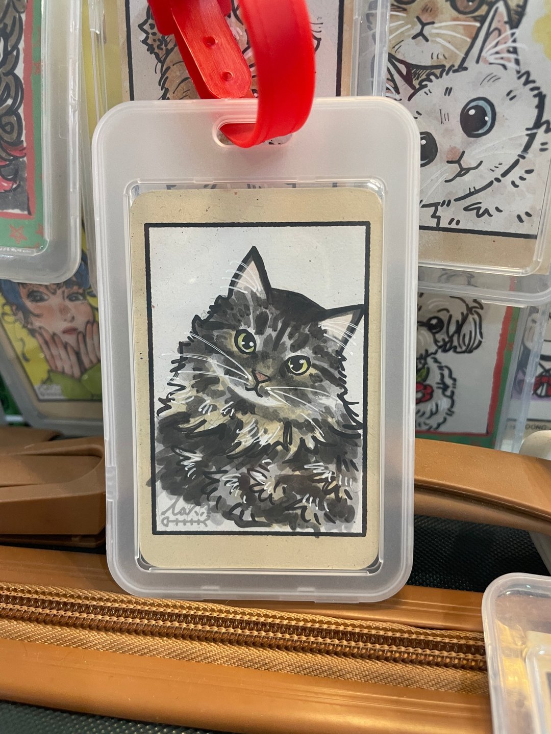 【定制化】手绘肖像行李吊牌卡套 - 行李吊牌 - 塑料 白色