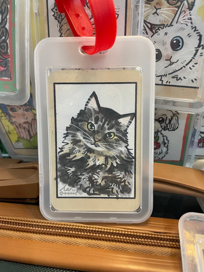 【定制化】手绘肖像行李吊牌卡套 - 行李吊牌 - 塑料 白色