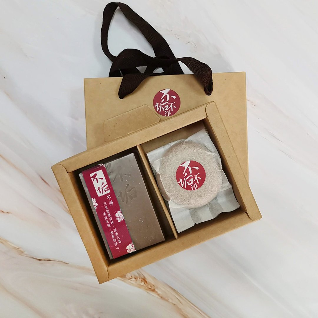 沉香洗发沐浴皂二入礼盒-固态洗发精 (任选) - 洗发用品 - 精油 咖啡色