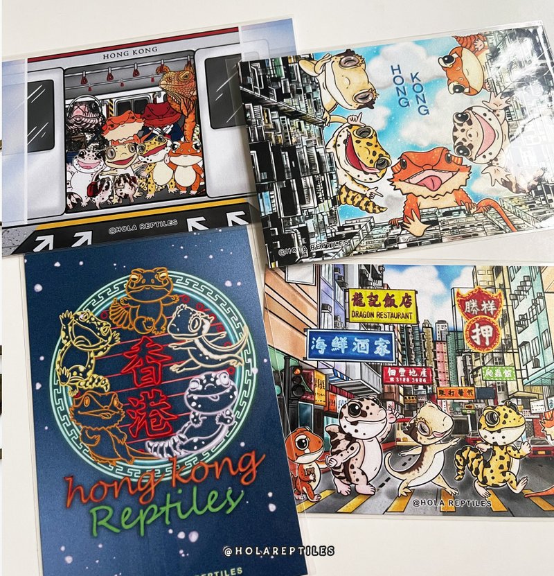爬爬香港游明信片 - 卡片/明信片 - 纸 
