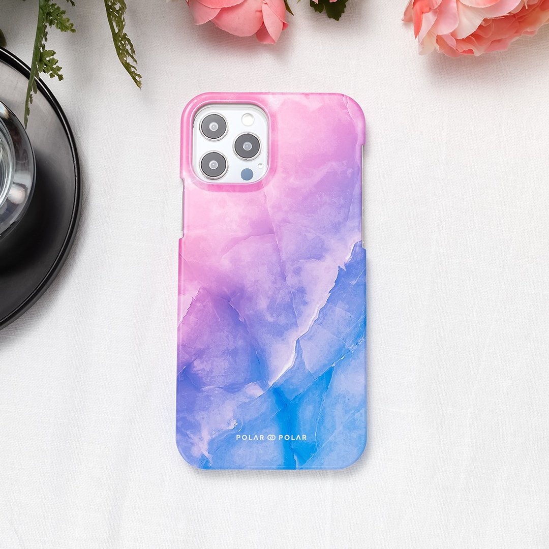 iPhone / Samsung 粉红蓝云石纹 云石纹 半包硬壳 手机壳【定制】 - 手机壳/手机套 - 塑料 粉红色