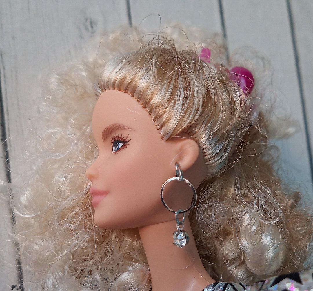 Accessories doll earrings for Fashion Royalty Barbie Poppy and Dolls of Similar - 玩具/玩偶 - 其他金属 银色