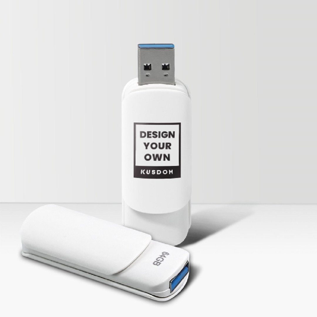 滑盖式推拉USB丨64GB丨移动优盘 - U盘 - 其他材质 白色