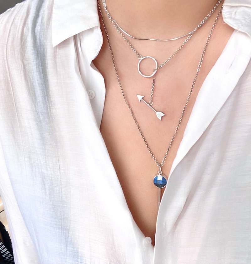 MIH 金工首饰 | 箭头纯银项链 Arrow silver necklace - 项链 - 纯银 银色