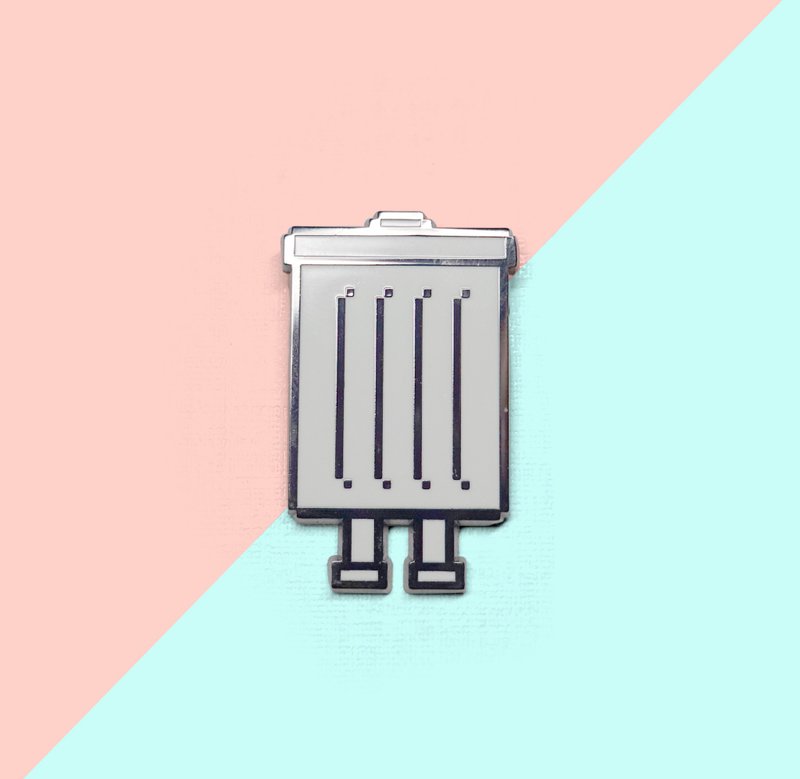 Trashbot 胸针 (襟章) - 胸针 - 其他金属 白色