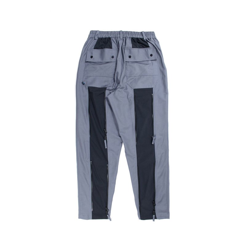 oqLiq - Nature Blessing - 经典庞克后调整拉链长裤(青灰) - 男士长裤 - 其他材质 灰色