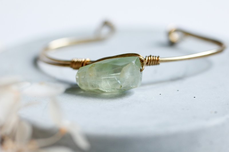 切面葡萄石铜线手环 一物一图 - 手链/手环 - 宝石 绿色