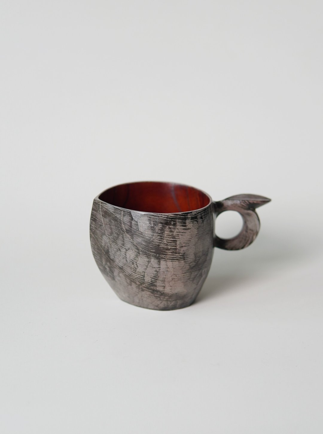 山舍 原创 手工雕刻大漆咖啡杯茶杯 杯子 桃叶杯 - 茶具/茶杯 - 木头 