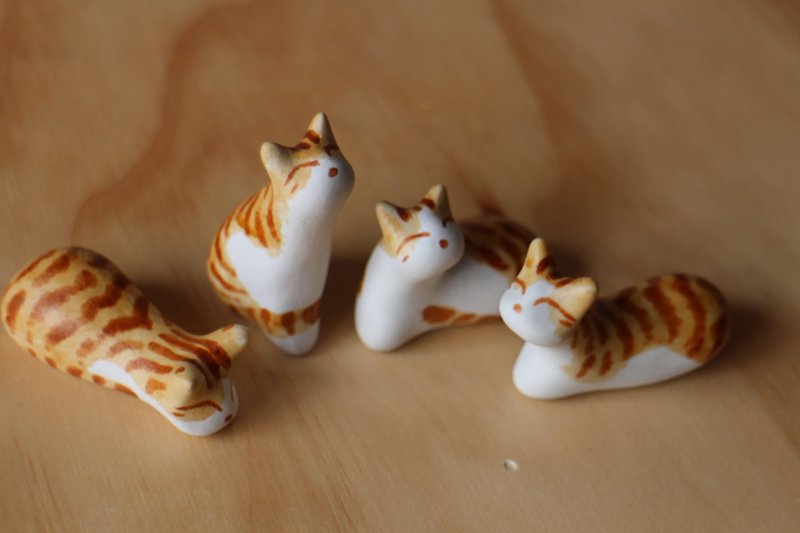 橘虎斑猫小猫石(猫型研究室) - 花瓶/陶器 - 瓷 