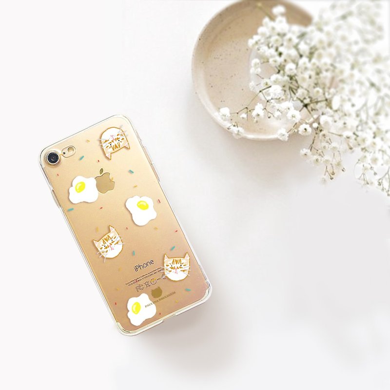 免费刻字 猫咪手机壳iPhone 6 Plus Samsung s9圣诞礼物 - 手机壳/手机套 - 塑料 白色