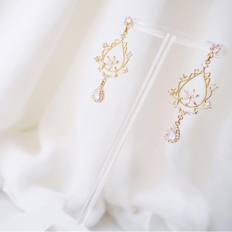 新娘耳环 新娘耳夹 生日礼物 优雅 耳环 耳夹 定制化 定制 - 耳环/耳夹 - 其他金属 白色