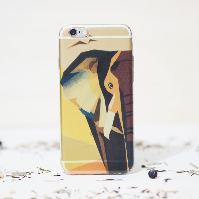 原・野手机殻 - 非洲象 - 手机壳/手机套 - 塑料 橘色