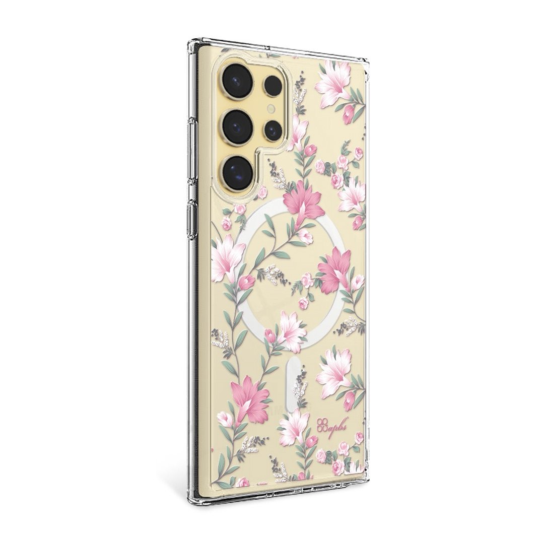 Samsung S26/S25/S24/S23 轻薄军规防摔磁吸手机壳 - 小清新 - 粉剑兰 - 手机壳/手机套 - 其他材质 多色