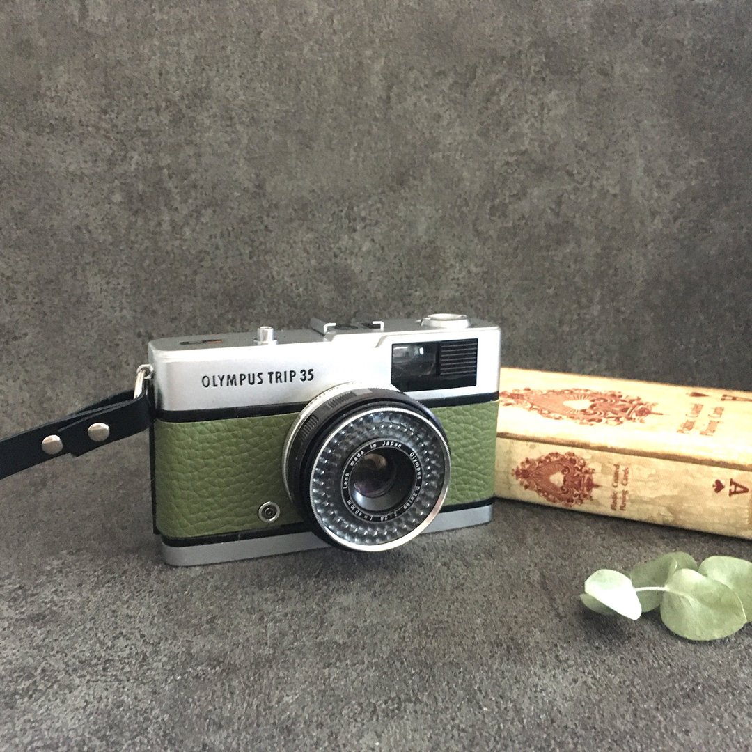 Olympus TRIP 35 胶片相机 抹茶绿真皮 整备完成 附胶卷 - 相机 - 其他金属 绿色