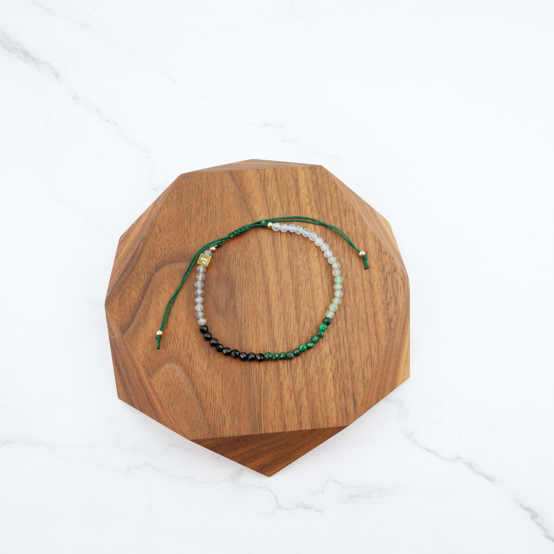Multi round stone Slider Bracelet For born on Wednesday-Day Time - 手链/手环 - 石头 多色