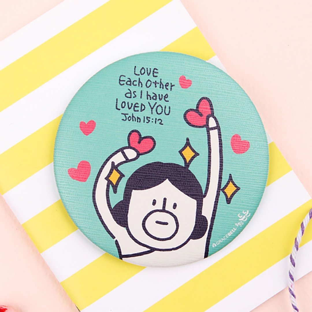 Hello DunDun 哈啰登登系列 圆形手镜04.lovely - 彩妆刷具/镜子/梳子 - 玻璃 