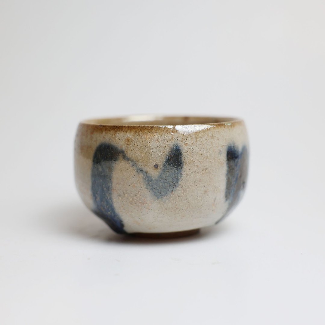 明芽窑 l柴烧舞墨志野茶碗 - 茶具/茶杯 - 陶 蓝色