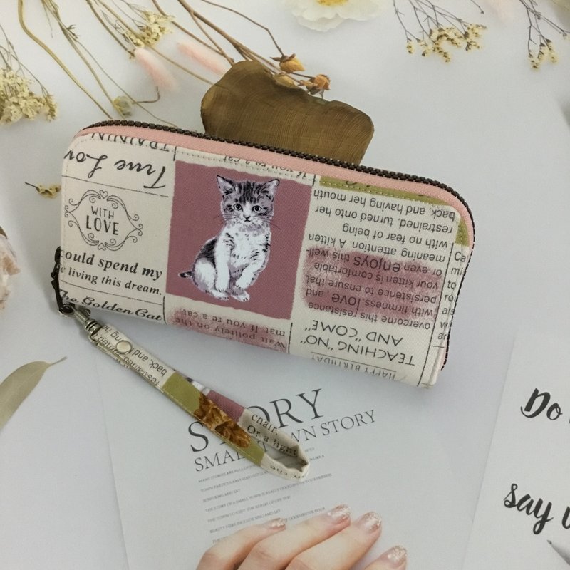 幸运招财丰巢长夹 - 猫咪日报 - 皮夹/钱包 - 棉．麻 粉红色