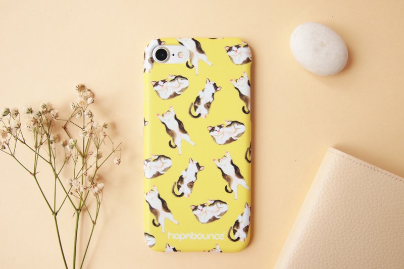 猫咪 黑白猫 手机壳 iiPhone 12 13 14 15 16 plus pro max - 手机壳/手机套 - 塑料 黄色