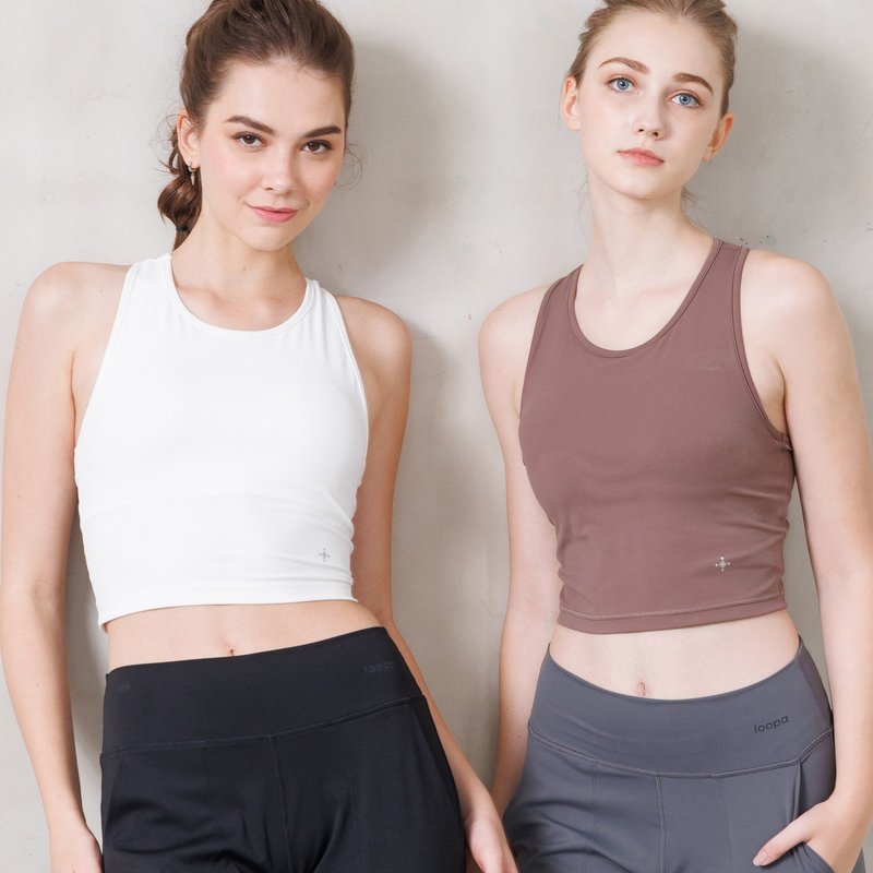 [Loopa] 3D 短版背心 - 女装运动衣 - 尼龙 黑色